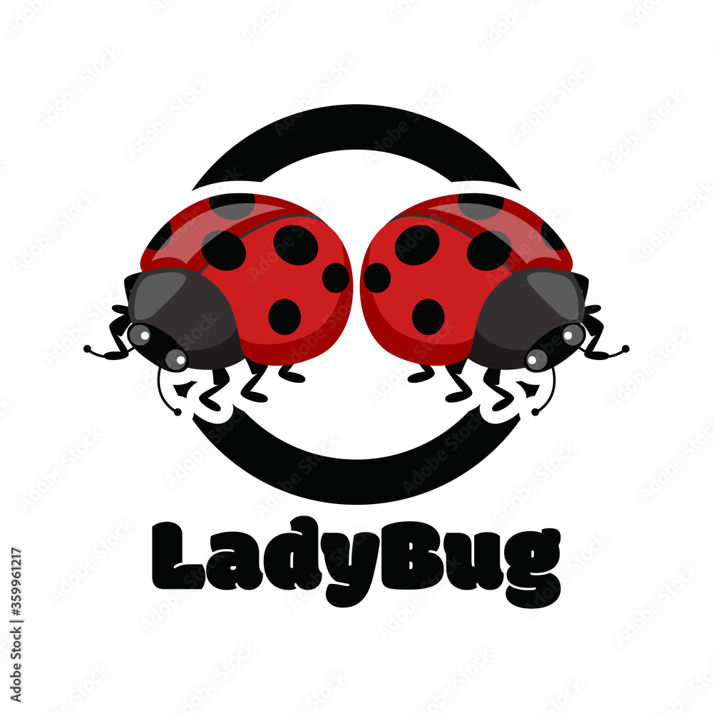 Fototapeta premium lady bug logo isolated on white background vector illustration