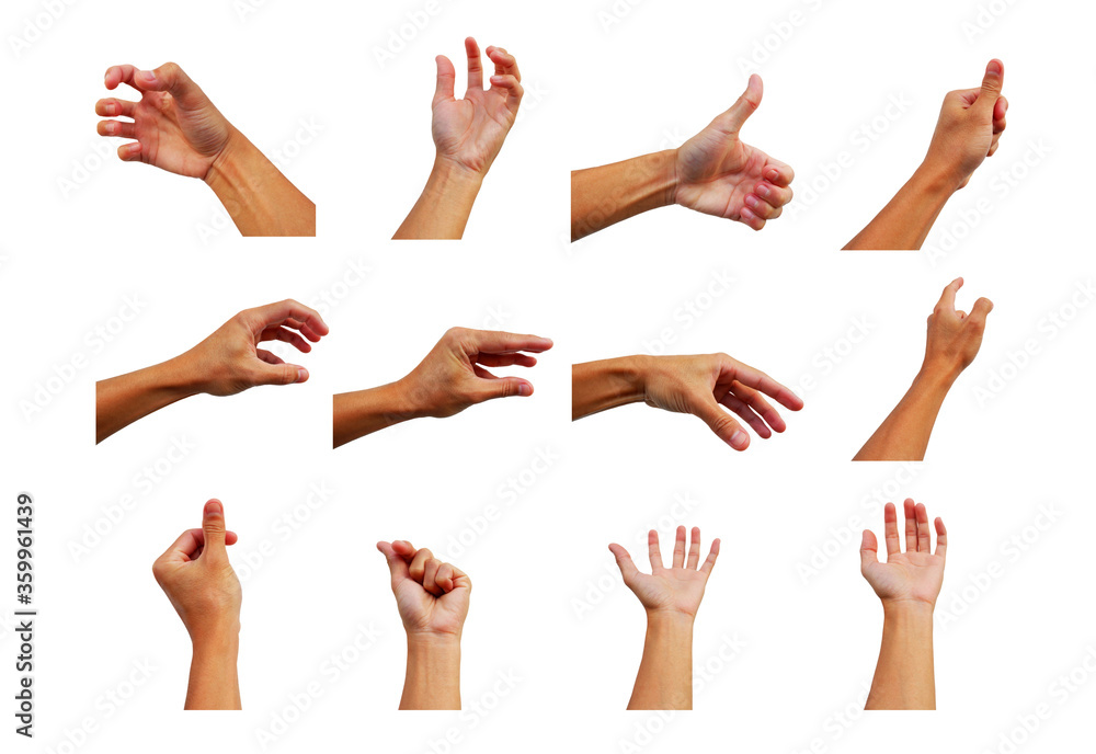 hands collection of asian man in gestures hands collection of asian man in gestures