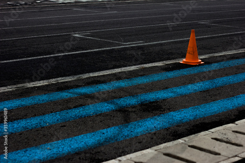 Motor Racing Track Corner Apex / Tire tracks on asphalt