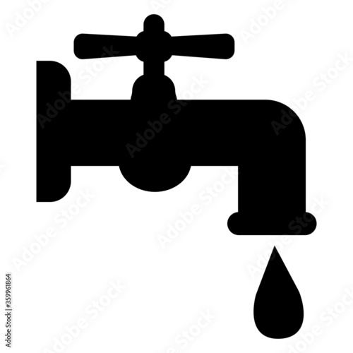 Faucet with a drop of water