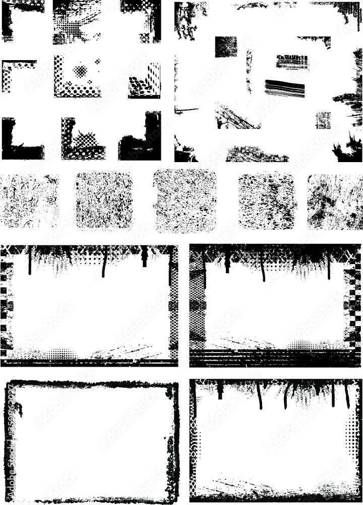 Grunge design textured elements . vector Grunge design textured elements . vector
