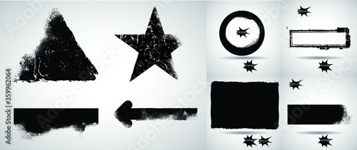 Grunge design textured elements . vector