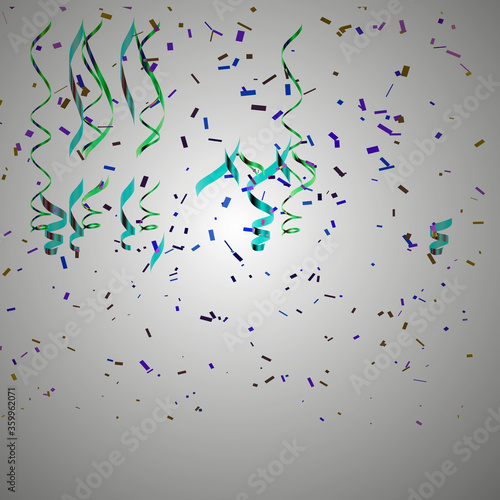 Colorful confetti. Festive of falling shiny confetti isolated on transparent background.