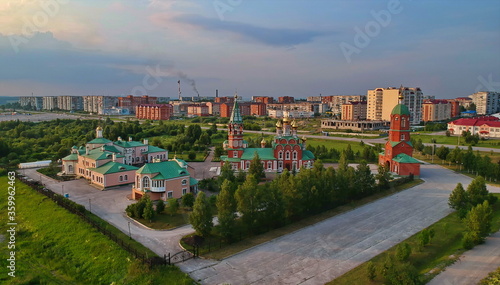Kiselevsk Red Stone Church Drone Photo
