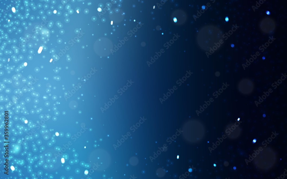 Dark BLUE vector background with xmas snowflakes. Glitter abstract illustration with crystals of ice. Pattern for new year leaflets.