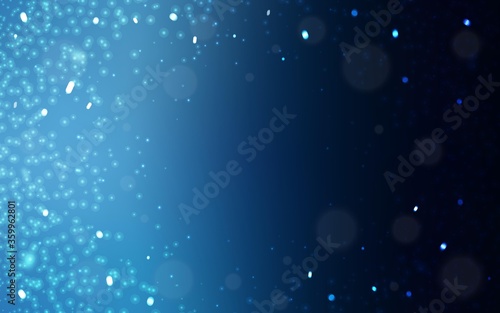 Dark BLUE vector background with xmas snowflakes. Glitter abstract illustration with crystals of ice. Pattern for new year leaflets. © smaria2015