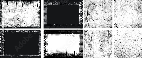 Grunge design textured elements . vector