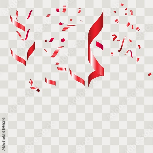 Colorful confetti. Festive of falling shiny confetti isolated on transparent background.