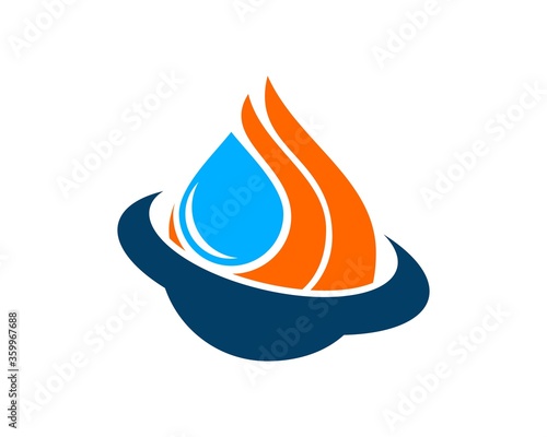 Cold and hot water logo