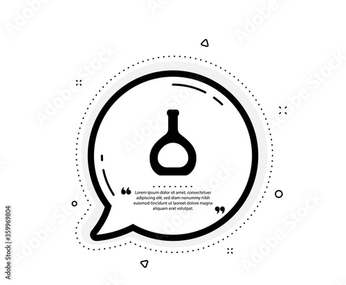 Cognac bottle icon. Quote speech bubble. Brandy alcohol sign. Quotation marks. Classic cognac bottle icon. Vector