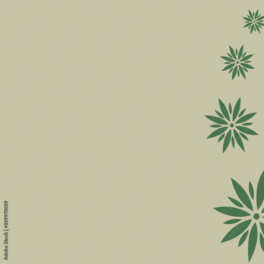 green background with flowers and leaves green background with flowers and leaves
