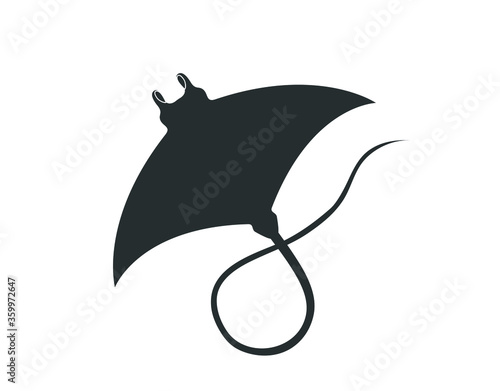 Stingray icon. Stingray fish vector design.
Sea creatures vector illustration.  