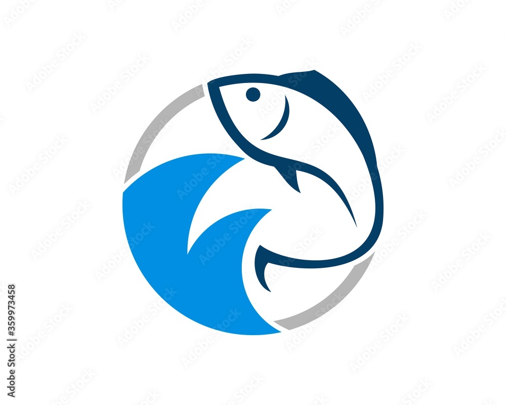 Obraz premium Abstract fish jump from air with hook tail