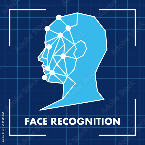 human face recognition scanning system. vector illustration	