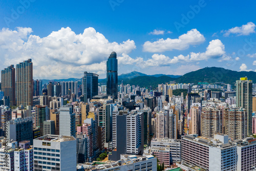 Aerial view of Hong Kong city