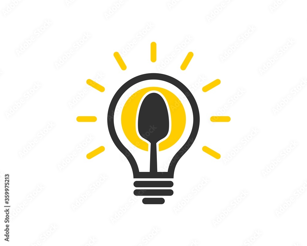 Spoon inside in the light bulb Spoon inside in the light bulb