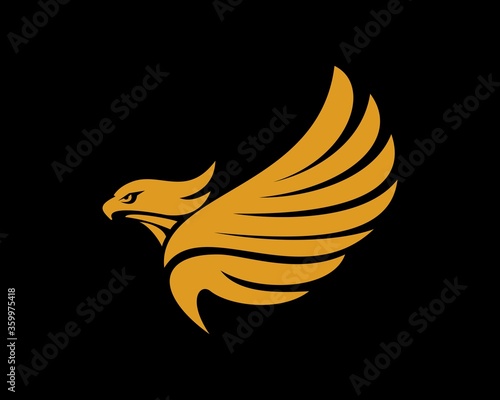 Eagle with spread wing