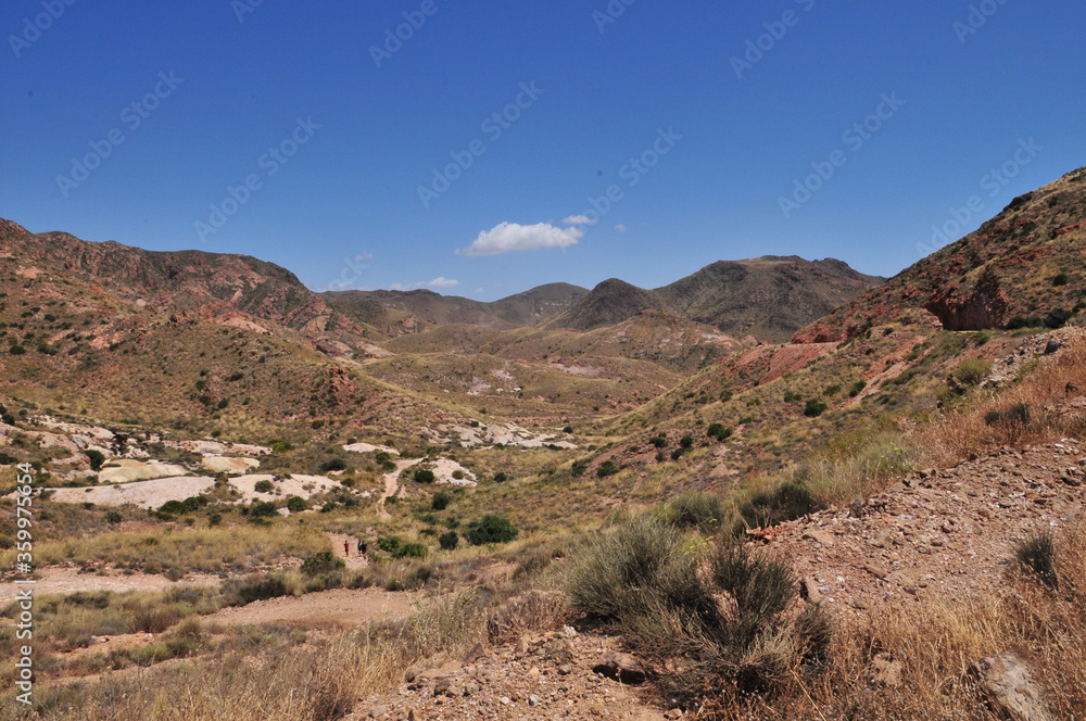 Western style landscape, Cabo de Gata, Rodalquilar, Almeria, Spain Western style landscape, Cabo de Gata, Rodalquilar, Almeria, Spain