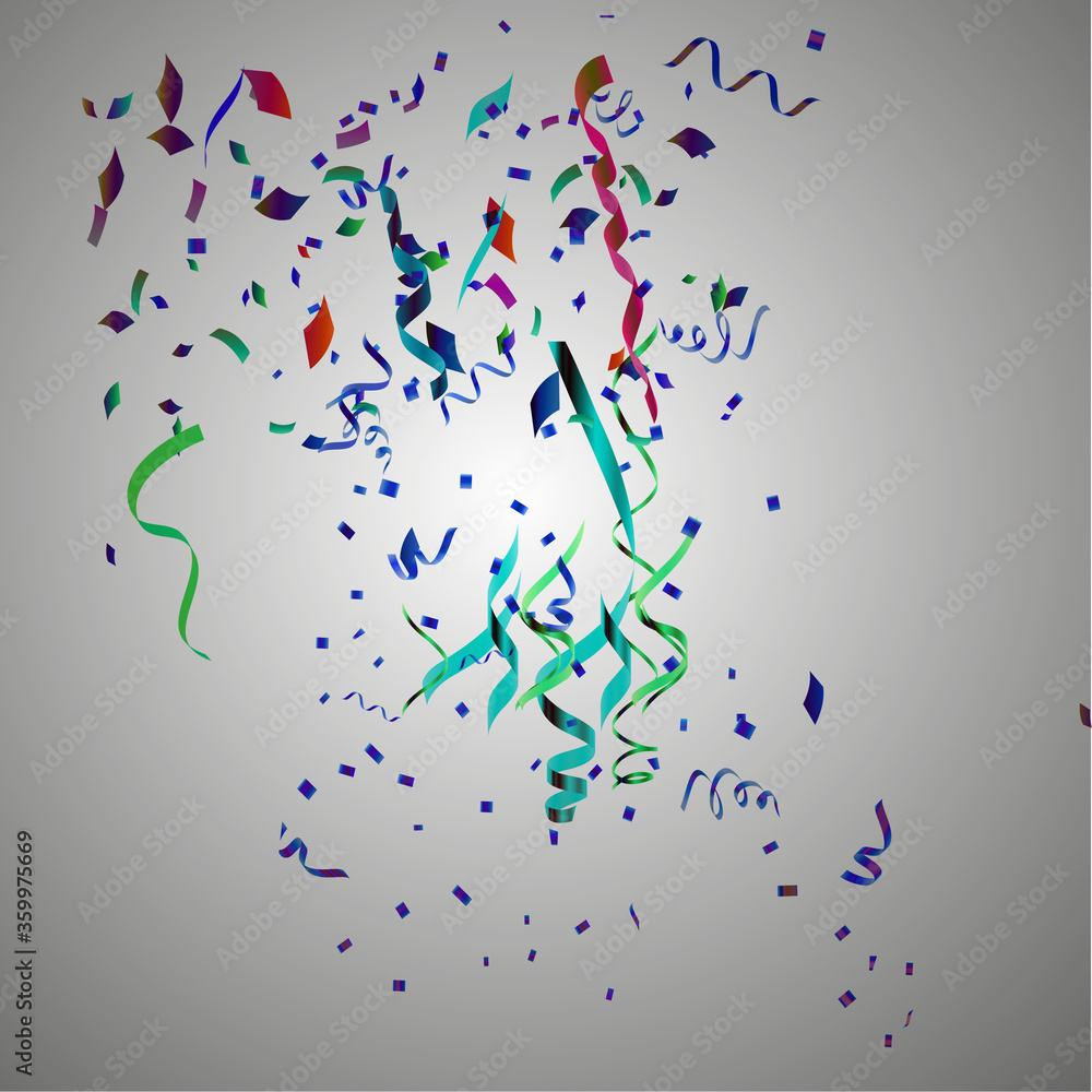 Colorful confetti. Festive of falling shiny confetti isolated on transparent background.