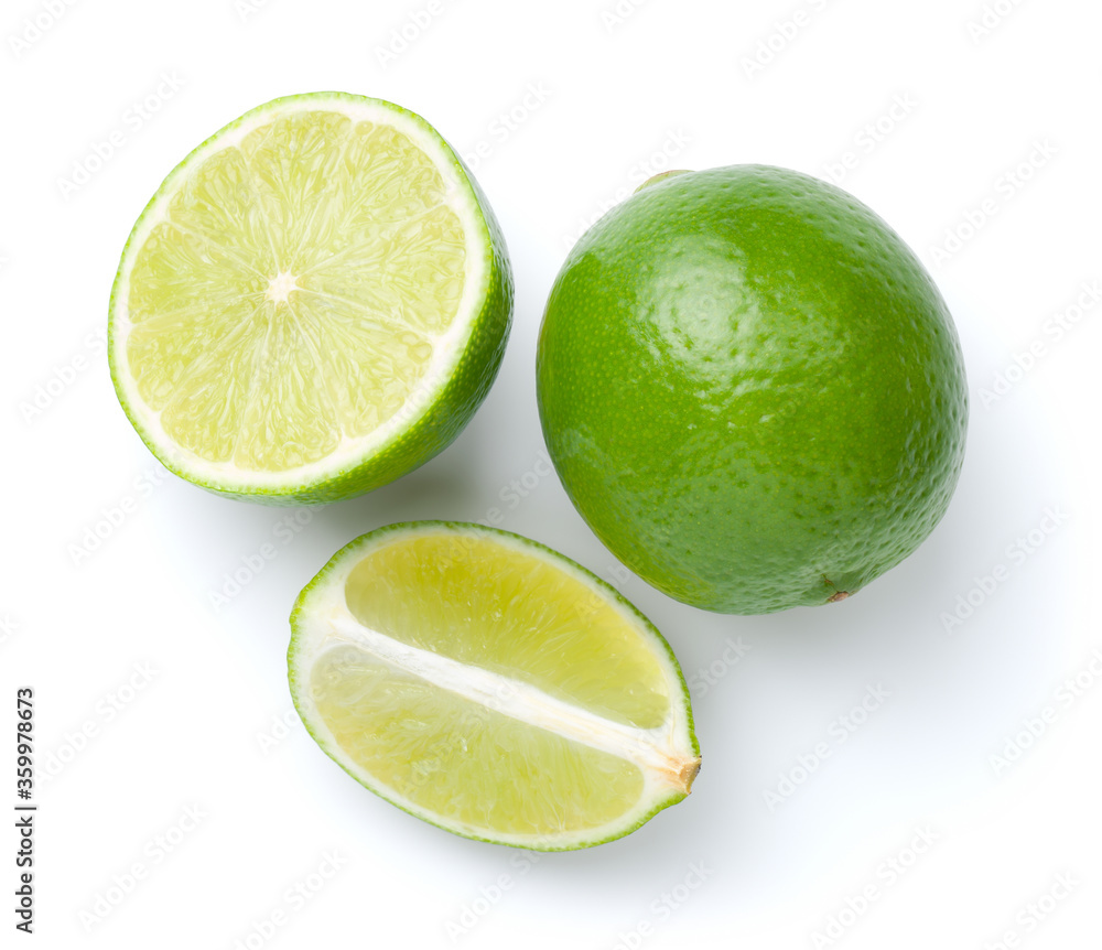 Limes Isolated On White Background