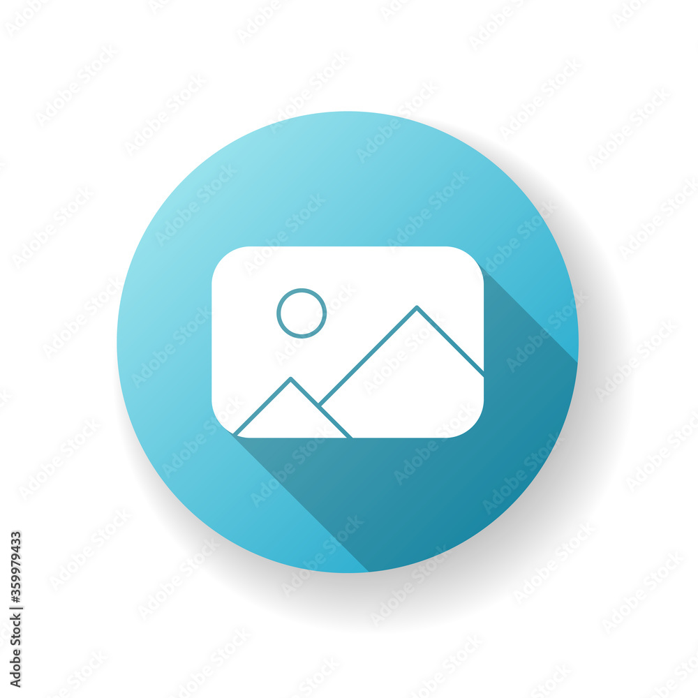 Placeholder blue flat design long shadow glyph icon. Image gallery. Photo thumbnail. Available album. Digital media. Photo snapshot. Artwork on canvas. Silhouette RGB color illustration Placeholder blue flat design long shadow glyph icon. Image gallery. Photo thumbnail. Available album. Digital media. Photo snapshot. Artwork on canvas. Silhouette RGB color illustration