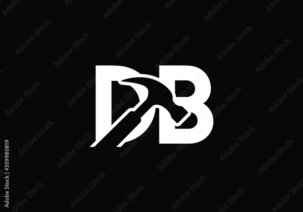 Initial Monogram Letter D B Logo Design Vector Template. D B Letter Logo Design - obrazy, fototapety, plakaty 