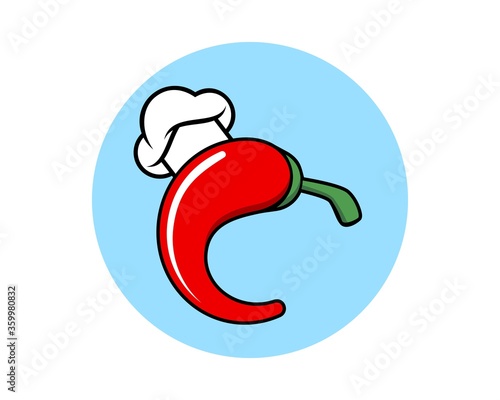 Hot chili with chef hat