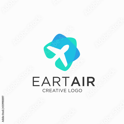 Airplane symbol. travel airlines logo