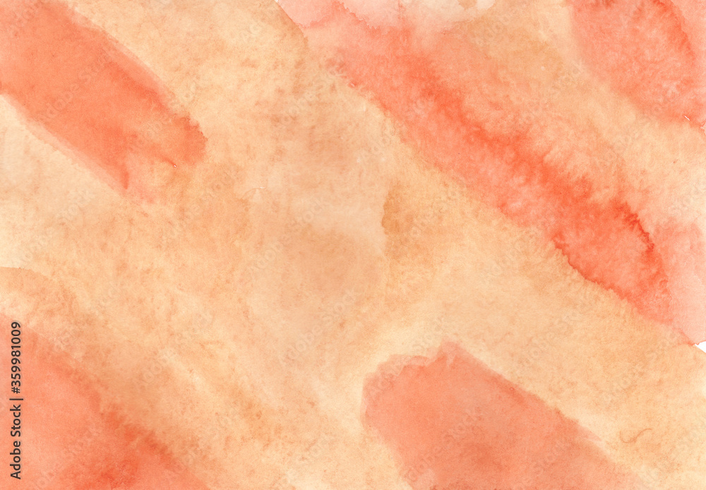 Fototapeta premium Illustration hand drawn background orange watercolor stains