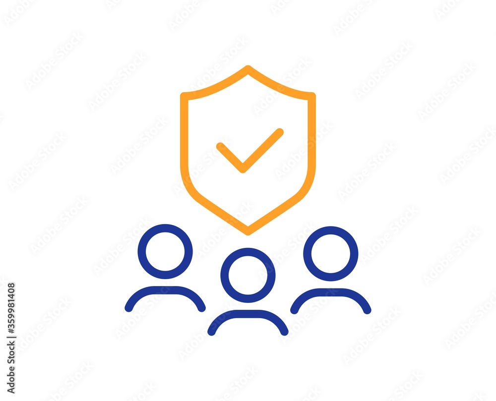 Security agency line icon. Body guard sign. Private protection symbol. Colorful thin line outline concept. Linear style security agency icon. Editable stroke. Vector Security agency line icon. Body guard sign. Private protection symbol. Colorful thin line outline concept. Linear style security agency icon. Editable stroke. Vector