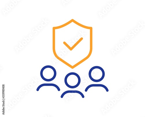 Security agency line icon. Body guard sign. Private protection symbol. Colorful thin line outline concept. Linear style security agency icon. Editable stroke. Vector