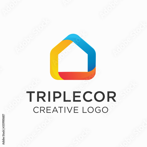 home painting service, decor and repair multicolor logo