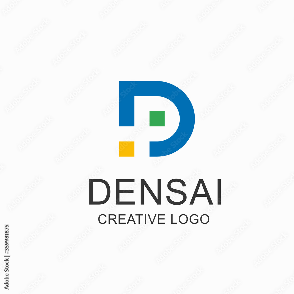 letter D and P with dot technology logo template design vector letter D and P with dot technology logo template design vector