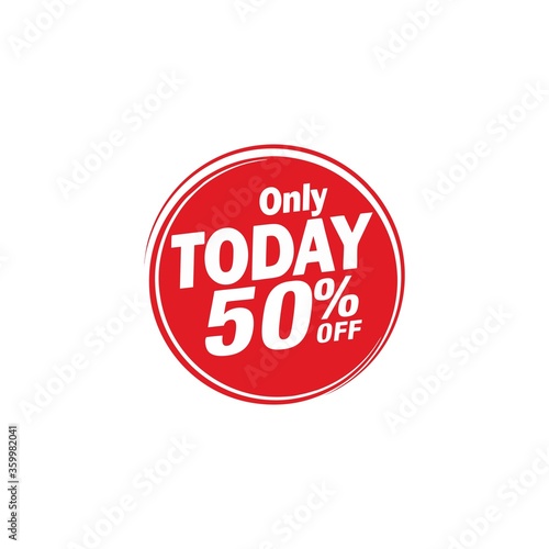 Only today 50  discount banner templates  vector images