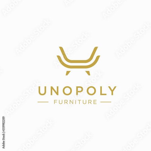 simple furniture logo, minimalist and luxury style