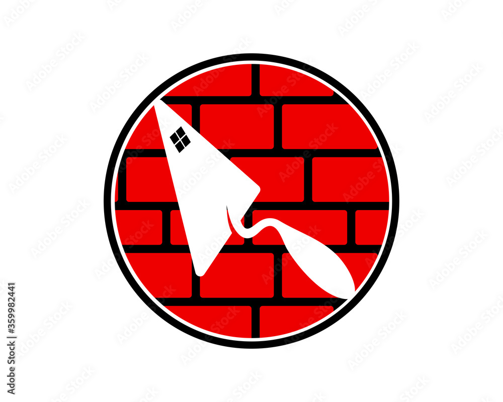 Home building processing with red brick