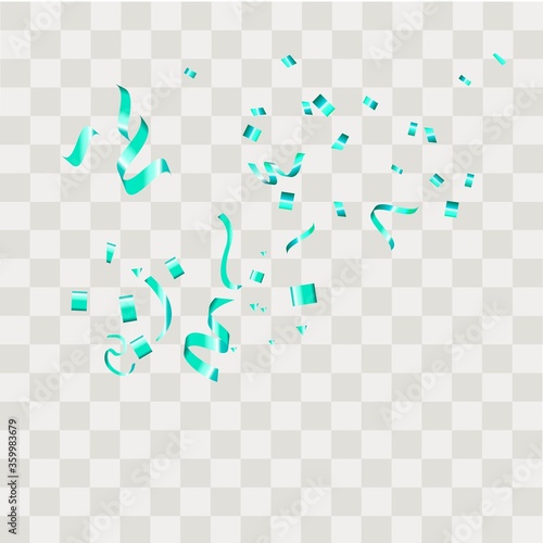 Colorful confetti. Festive of falling shiny confetti isolated on transparent background.