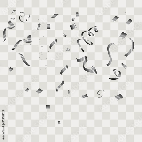 Colorful confetti. Festive of falling shiny confetti isolated on transparent background.