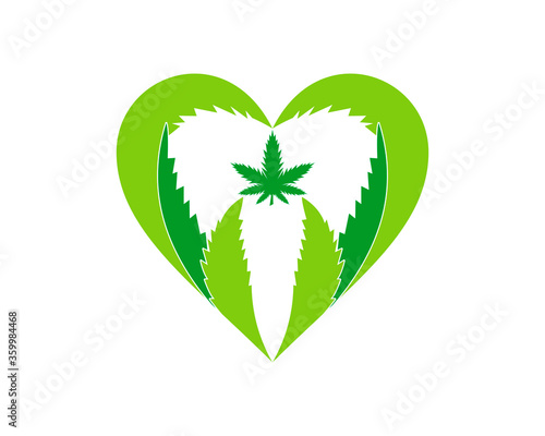 Cannabis with love shape