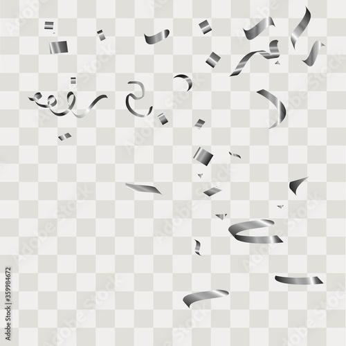 Colorful confetti. Festive of falling shiny confetti isolated on transparent background.