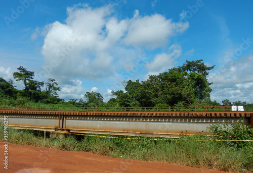West Africa, Liberia, railway from Yekepa to Buchanan, 6 of July 2015. Transportation line for iron ore.