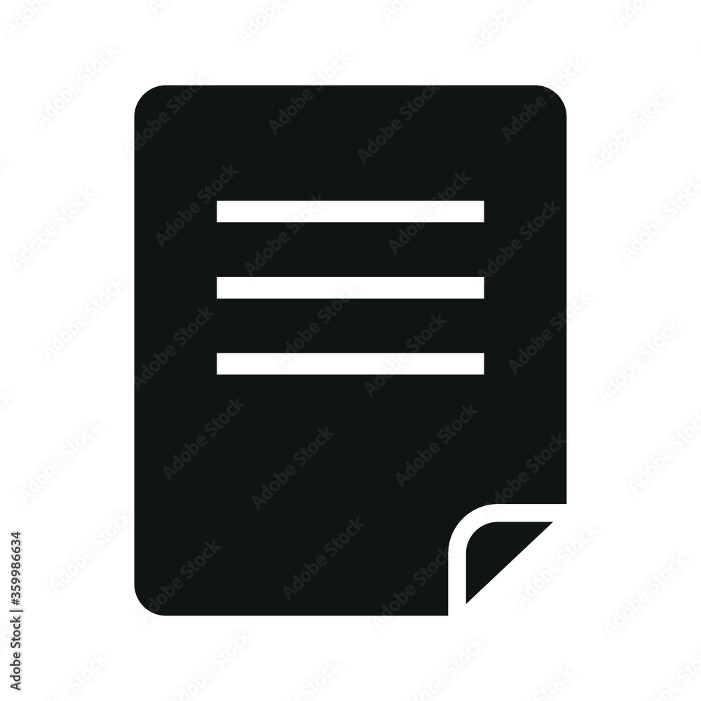 Document file web icon vector isolated on white background Document file web icon vector isolated on white background