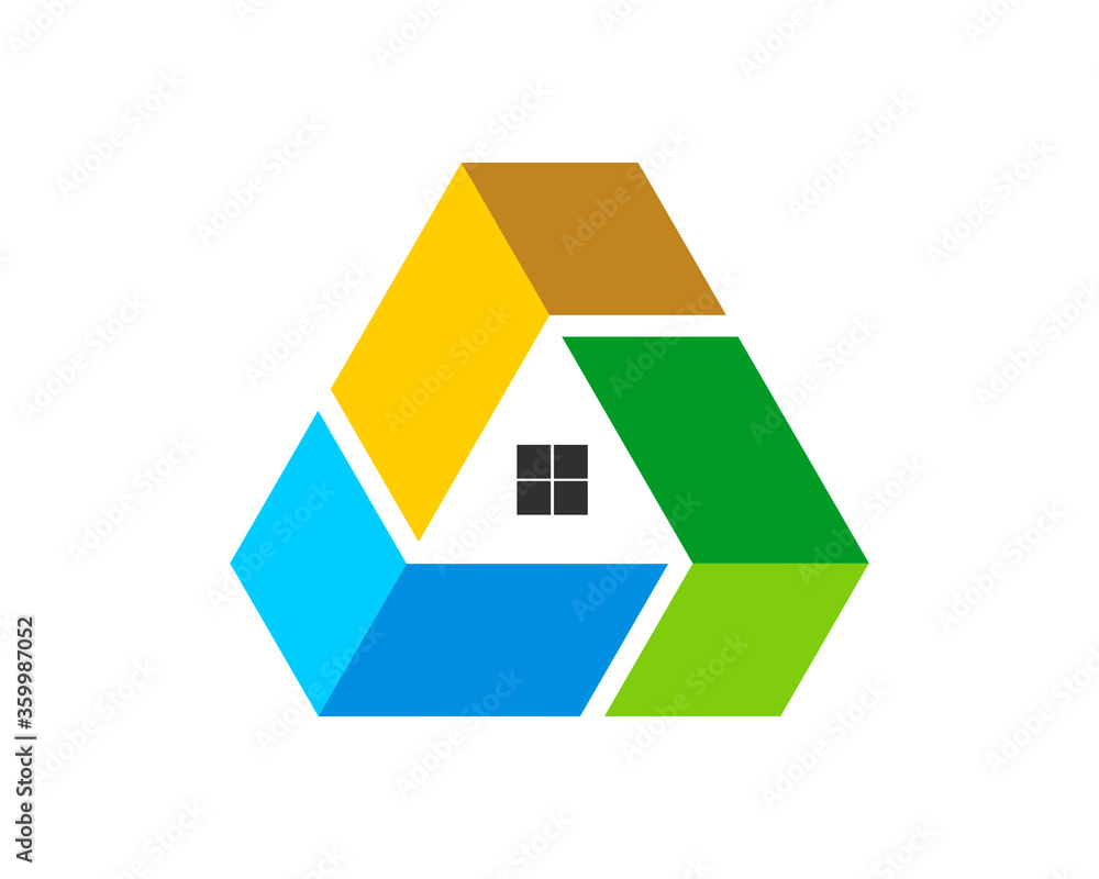 Triangle shape with house inside Triangle shape with house inside