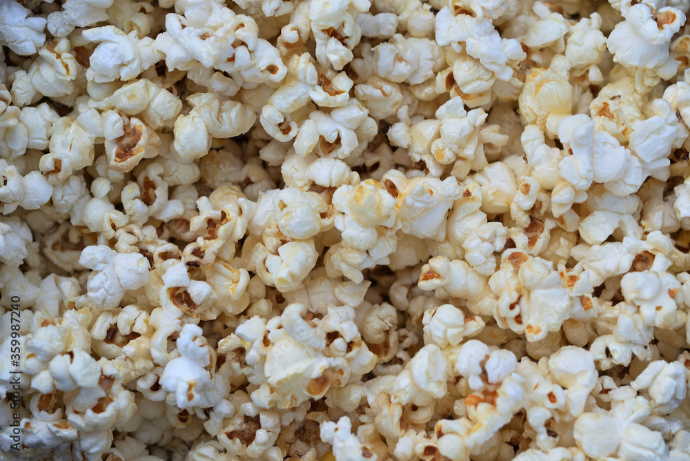Macro of caramelized popcorn