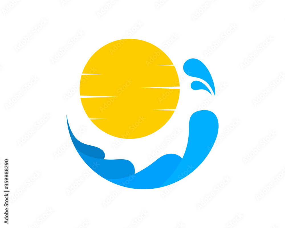 Fototapeta premium House in the beach with sunset behind