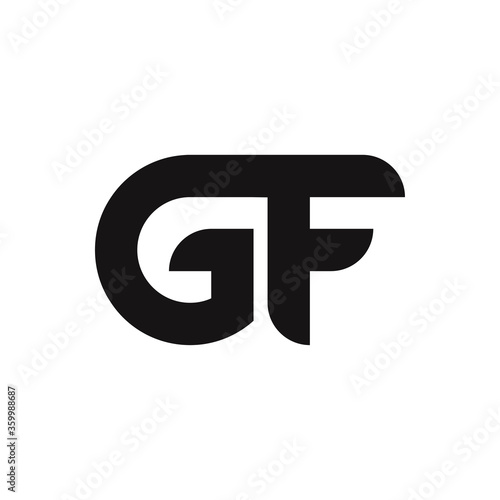 GF Letter Logo Design With Simple style