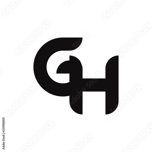 GH Letter Logo Design With Simple style
