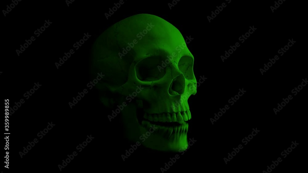 Green Skull Talking Loop - Side View Green Skull Talking Loop - Side View