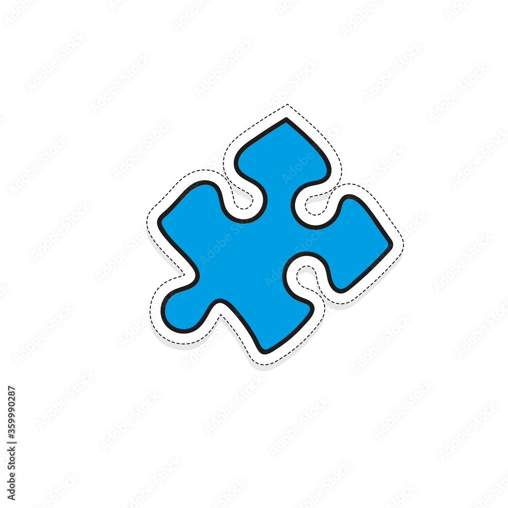 Sketch jigsaw puzzle piece. Hand drawn vector icon. Sketch jigsaw puzzle piece. Hand drawn vector icon.