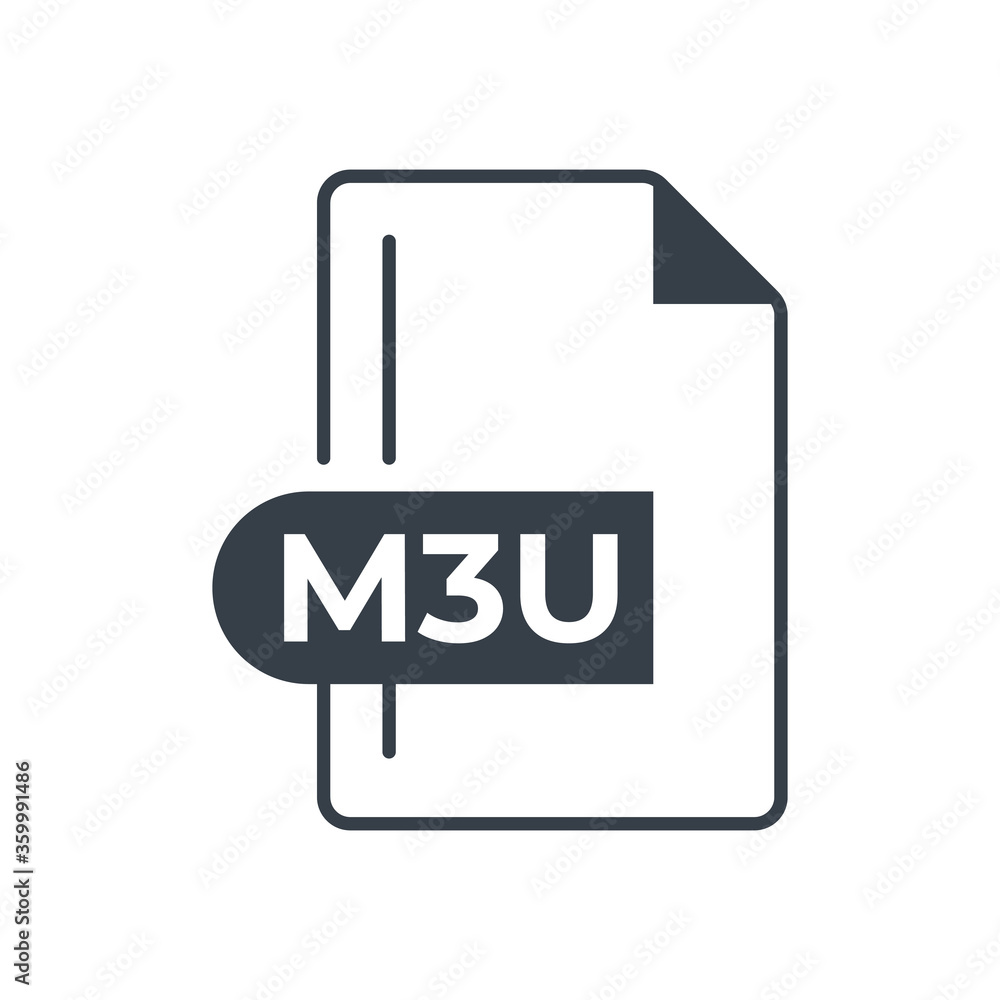 M3U File Format Icon. M3U extension filled icon. M3U File Format Icon. M3U extension filled icon.